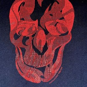 Authentic Alexander McQueen red skull  black Tee
